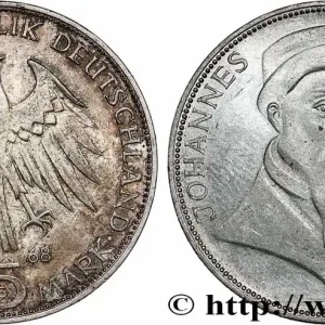 Certifié ALLEMAGNE 5 Mark Johannes Gutenberg 1968 Karlsruhe fwo_784200 Monde