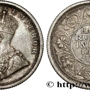 INDES BRITANNIQUES 1/2 Roupie Georges V 1912 Bombay (Mumbai) fwo_787950 Monde Commande En Gros