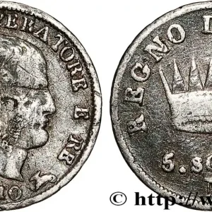 ITALIE - ROYAUME D'ITALIE - NAPOLÉON Ier 5 Soldi 1810 Milan fwo_788139 Monde Solde