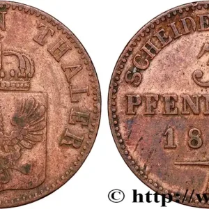 ALLEMAGNE - PRUSSE 3 Pfenninge Royaume de Prusse 1862 Berlin fwo_789729 Monde Paiement Sécurisé