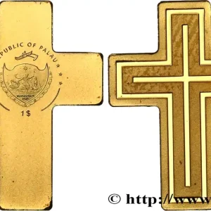 Haute Qualité PALAU 1 Dollar Proof Crucifix n.d. fwo_791837 Monde