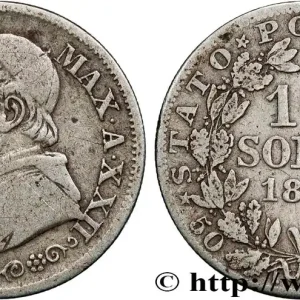 Usine Directe VATICAN ET ÉTATS PONTIFICAUX 10 Soldi (50 Centesimi) Pie IX an XXII 1868 Rome fwo_792944 Monde