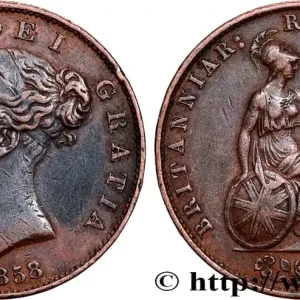 ROYAUME-UNI 1/2 Penny Victoria “tête jeune” 1857 fwo_793189 Monde Acheter Direct