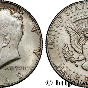 ÉTATS-UNIS D'AMÉRIQUE 1/2 Dollar Kennedy 1969 Denver fwo_793238 Monde Promotion