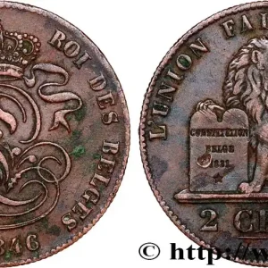 BELGIQUE 2 Centimes lion Léopold Ier 1846 fwo_793245 Monde Quantité Limitée