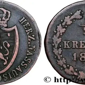 Petit Prix ALLEMAGNE - NASSAU 1/2 Kreuzer Grand-Duché de Nassau 1813 fwo_793291 Monde