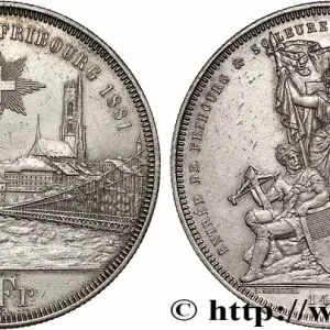 Tendance SUISSE 5 Francs, monnaie de Tir, Fribourg 1881 fwo_787166 Monde