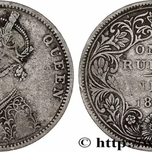 Livraison Mondiale INDES BRITANNIQUES 1 Roupie Victoria 1876 Bombay fwo_787399 Monde