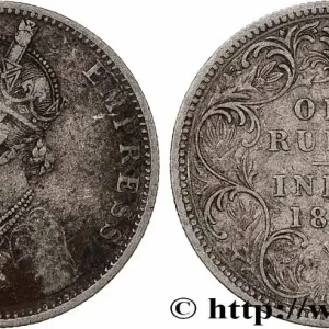 INDES BRITANNIQUES 1 Roupie Victoria 1888 Bombay fwo_787420 Monde Vente Flash