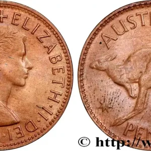 Gros Lot AUSTRALIE 1 Penny Elisabeth II 1964 Perth fwo_703632 Monde