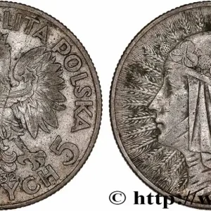 POLOGNE 5 Zlotych aigle / reine Jadwiga 1932 Londres fwo_777215 Monde Certifié