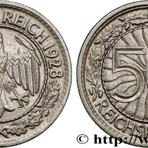 ALLEMAGNE 50 Reichspfennig aigle 1928 Berlin fwo_779552 Monde Garantie Incluse