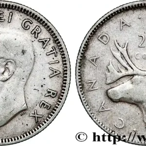 CANADA 25 Cents Georges VI 1951 fwo_789563 Monde Authentique