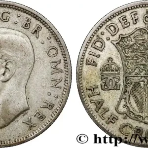 ROYAUME-UNI 1/2 Crown Georges VI 1942 fwo_790301 Monde Seulement Aujourd’hui