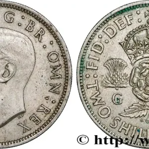 ROYAUME-UNI 2 Shillings Georges VI 1948 fwo_790341 Monde Vente Directe