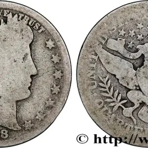 ÉTATS-UNIS D'AMÉRIQUE 1/4 Dollar Barber 1908 Denver fwo_790363 Monde Expédié Aujourd’hui