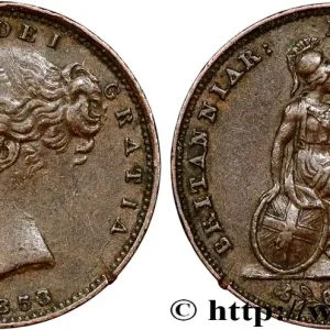 Offre Du Jour ROYAUME-UNI 1 Farthing Victoria “tête jeune” 1853 Londres fwo_793776 Monde