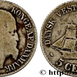 ANTILLES DANOISES (ÎLES VIERGES) 5 Cents Frédéric VII 1859 fwo_794041 Monde Paiement Sécurisé