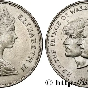 ROYAUME-UNI 25 New Pence (1 Crown) mariage du Prince de Galles et de Lady Diana Spencer 1981 fwo_795182 Monde Certifié