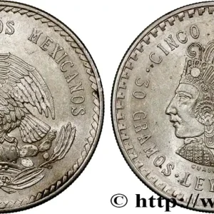 Satisfait Ou Remboursé MEXIQUE 5 Pesos Buste de Cuauhtemoc 1948 Mexico fwo_795189 Monde