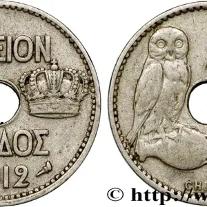 GRÈCE 5 Lepta chouette 1912 Paris fwo_795381 Monde Usine Directe