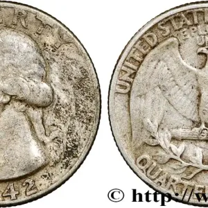 Nouvel Arrivage ÉTATS-UNIS D'AMÉRIQUE 1/4 Dollar Georges Washington 1942 Philadelphie fwo_795659 Monde