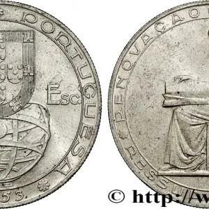 PORTUGAL 20 Escudos 25e anniversaire de la réforme financière 1953 fwo_795695 Monde Garantie Incluse