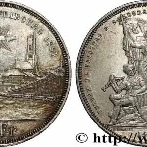 SUISSE 5 Francs, monnaie de Tir, Fribourg 1881 fwo_787167 Monde Seulement Aujourd’hui