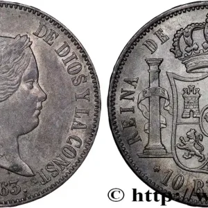 ESPAGNE - ROYAUME D'ESPAGNE - ISABELLE II 10 Reales 1863 Madrid fwo_795764 Monde Achat Immédiat