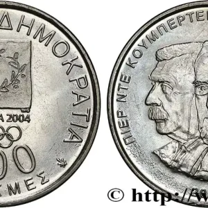 GRÈCE 500 Drachmes Jeux Olympiques de 2004 / président Dimitrios Vikelas et le Baron Pierre de Coubertin 2000fwo_518155 Monde Prix Promo