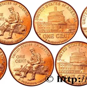 Remise ÉTATS-UNIS D'AMÉRIQUE Série 8 Cents Commémoratifs Lincoln : les quatre types pour les deux ateliers 2009 Denver fwo_606144 Monde