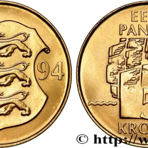 Quantité Limitée ESTONIE 5 Krooni 75e anniversaire de la Banque Nationale 1994 Tallinn fwo_756825 Monde