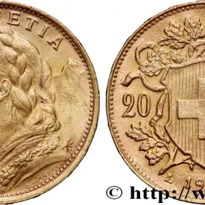 OR, PALLADIUM ET PLATINE INVESTISSEMENT 20 Francs "Vreneli" 1935 Berne fwo_769566 Monde Super Prix