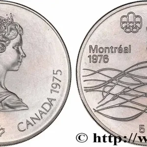 CANADA 5 Dollars Proof JO Montréal 1976 natation 1975 fwo_773665 Monde Commande En Gros