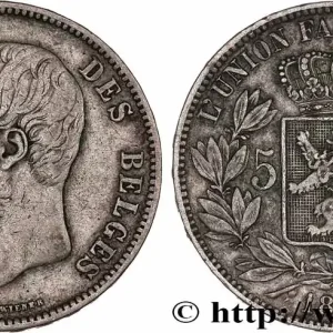 Prix Promo BELGIQUE 5 Francs Léopold II 1873 fwo_775220 Monde