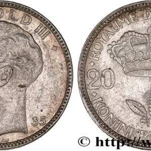BELGIQUE 20 Francs Léopold III 1935 fwo_776943 Monde Paiement Sécurisé