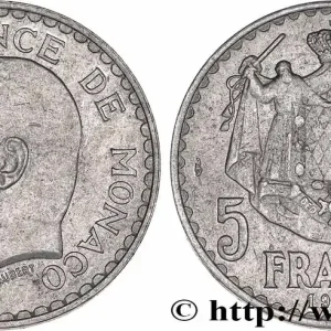 Satisfait Ou Remboursé MONACO 5 Francs Louis II 1945 Paris fwo_777072 Monde