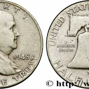 ÉTATS-UNIS D'AMÉRIQUE 1/2 Dollar Benjamin Franklin 1948 Denver fwo_782274 Monde Garantie Incluse