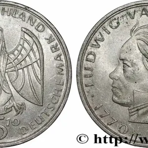 ALLEMAGNE 5 Mark 200e anniversaire de la naissance de Beethoven 1970 Stuttgart fwo_784237 Monde Achat Immédiat