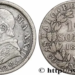 Gros Lot VATICAN ET ÉTATS PONTIFICAUX 10 Soldi (50 Centesimi) Pie IX an XXIII 1868 Rome fwo_784649 Monde