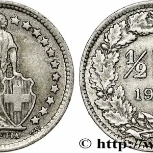 Expédié Aujourd’hui SUISSE 1/2 Franc Helvetia 1957 Berne - B fwo_785223 Monde