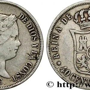 Super Prix ESPAGNE 40 Centimos Isabelle II 1866 Madrid fwo_789012 Monde