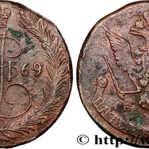 RUSSIE 5 Kopecks Catherine II 1769 Ekaterinbourg fwo_789268 Monde Usine Directe