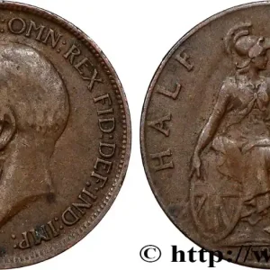 ROYAUME-UNI 1/2 Penny Georges V 1916 fwo_789555 Monde Fait Main