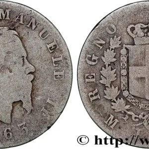 ITALIE 1 Lire Victor Emmanuel II 1863 Milan fwo_789940 Monde Pas Cher