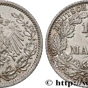 Nouvel Arrivage ALLEMAGNE 1/2 Mark Empire aigle impérial 1906 Berlin fwo_789967 Monde