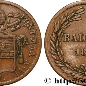 VATICAN ET ÉTATS PONTIFICAUX 1 Baiocco au nom de Grégoire XVI an VI 1836 Rome fwo_797916 Monde Commander Vite