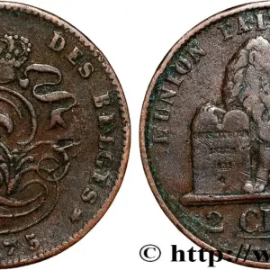 BELGIQUE 2 Centimes Léopold II 1875 fwo_798725 Monde Top Qualité
