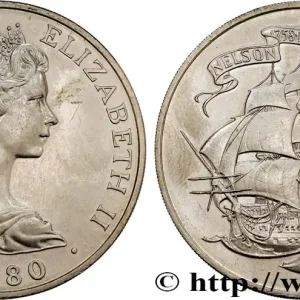 GIBRALTAR 1 Crown Elisabeth II / 175e anniversaire de la mort de l’amiral Nelson 1980 fwo_803087 Monde Promotion