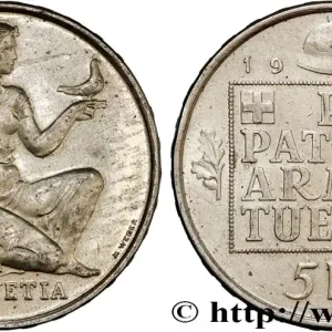 SUISSE 5 Francs fond pour l’armement 1936 Berne fwo_803633 Monde Commande En Gros